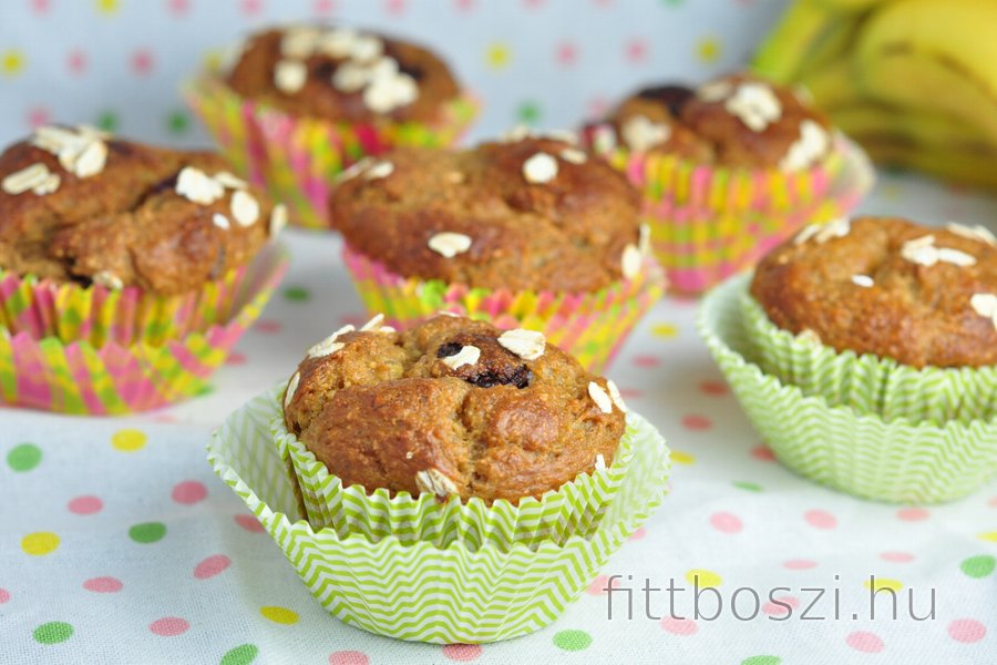 Egészséges Banános Zabpelyhes Muffin
