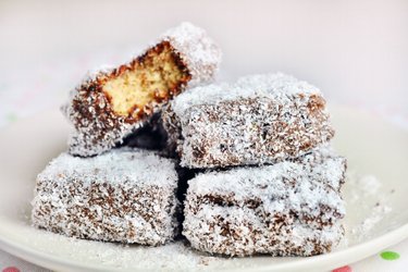 Fitt kókusz lamington (ausztrál kókuszkocka)